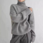 High-neck Women's Loose Versatile Knit Pullover Sweater