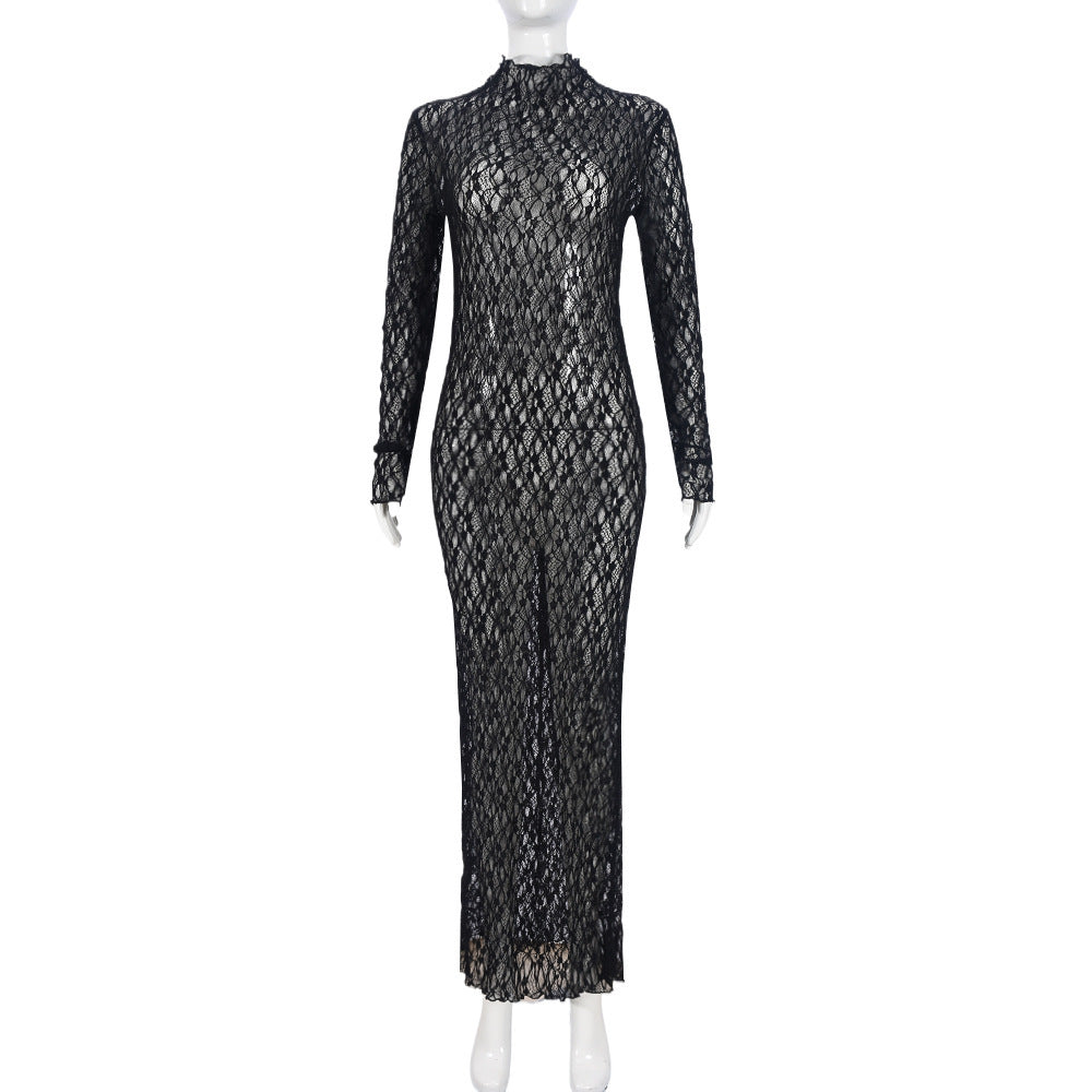 ECCENTRIC MESH SEE-THROUGH DRESS