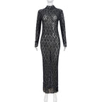 ECCENTRIC MESH SEE-THROUGH DRESS