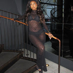 ECCENTRIC MESH SEE-THROUGH DRESS