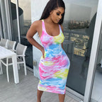 ECCENTRIC RAINBOW DYE SKINNY DRESS